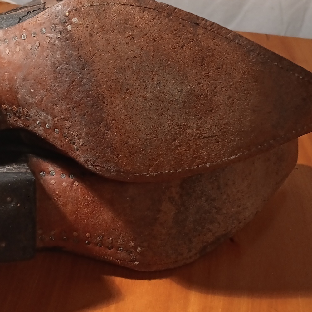Stetson Dark Brown Western Boots with Tan Cross Size 9.5 - Picture 9 of 11